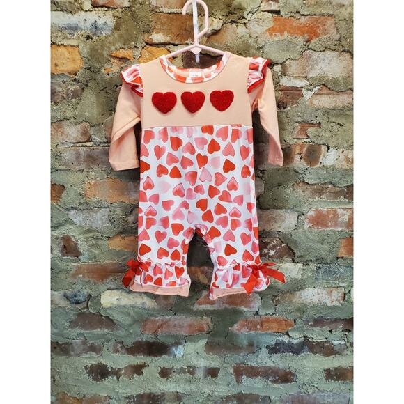 Unbranded Other - Valentines Day Baby Girls Heart Romper Jumpsuit One Piece Outfit Size 3-6M